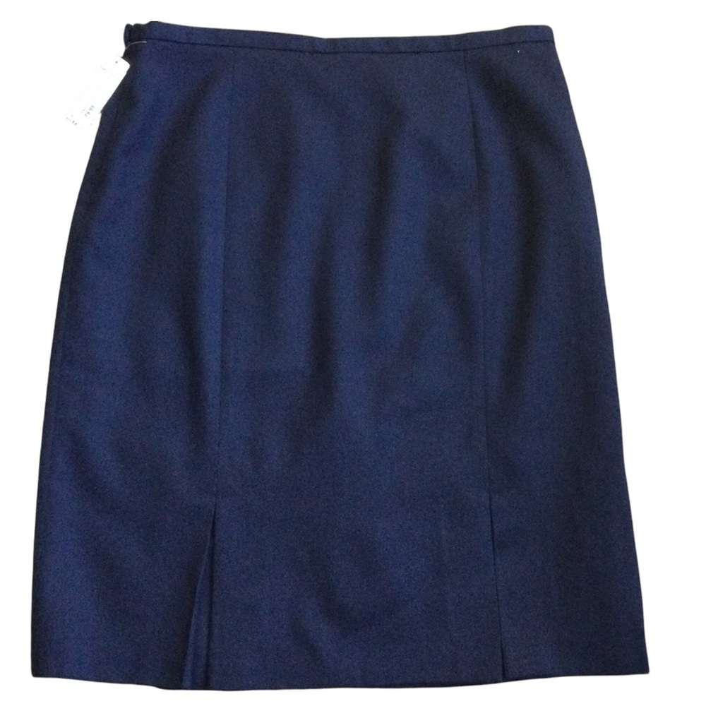 Pendleton Skirt Virgin Wool Navy Blue Size 14 Pencil Petite - Picture 2 of 8